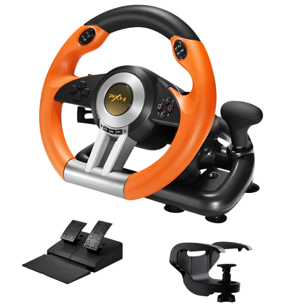 PXN V3 Pro Gaming Racing Wheel | 180° Steering Wheel for PC, PS4, Xbox & Switch