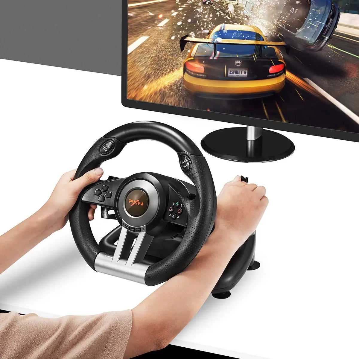 PXN V3 Pro Gaming Racing Wheel | 180° Steering Wheel for PC, PS4, Xbox & Switch