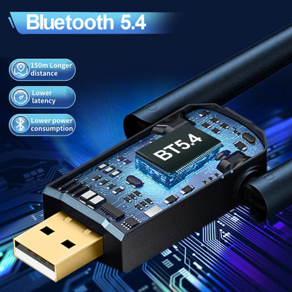 150m USB Bluetooth 5.4 Adapter – 5.3 Dongle for PC, Wireless Mouse, Keyboard, Music Audio Receiver/Transmitter