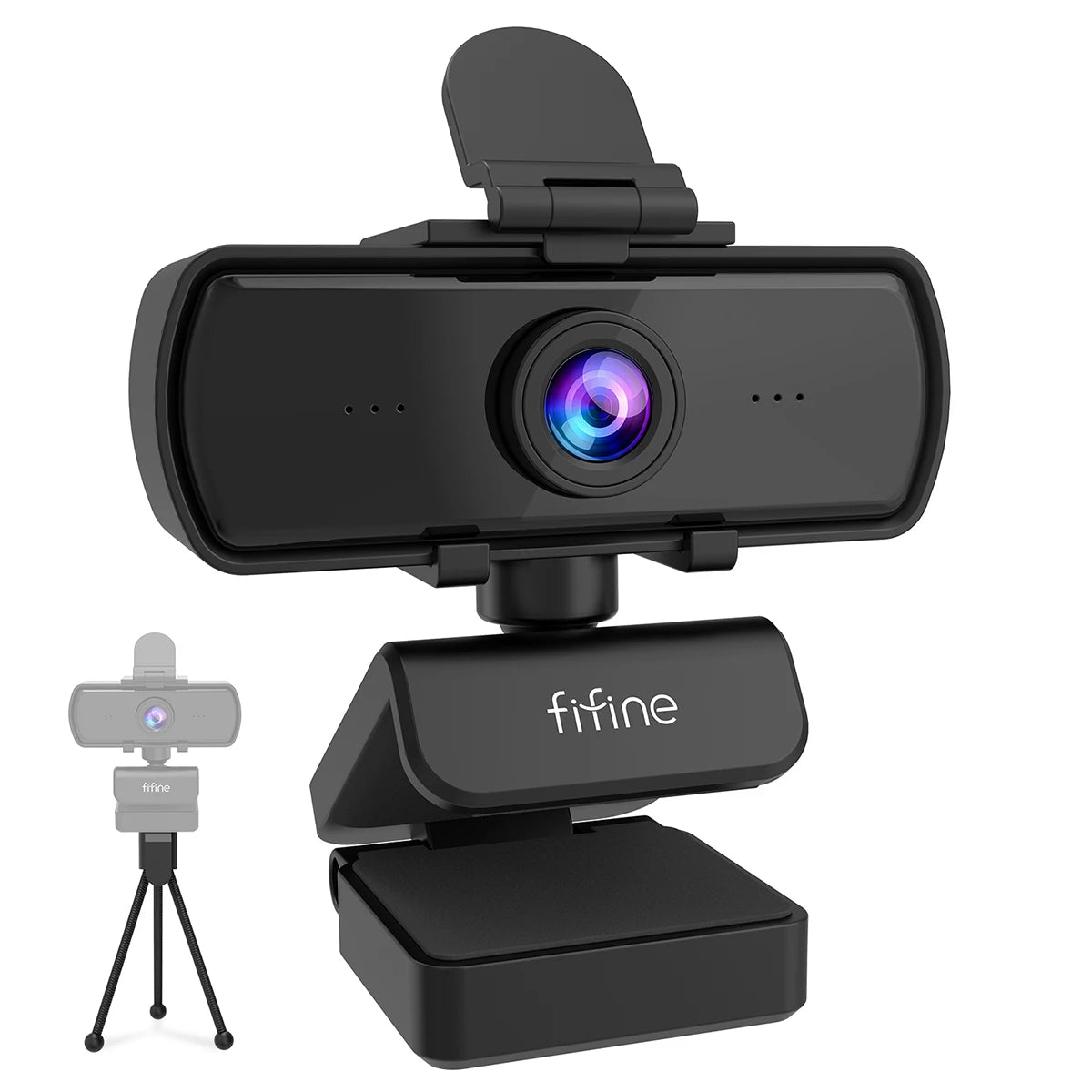 FIFINE 1440p Full HD Webcam with Microphone & Tripod – USB Webcam for Desktop & Laptop, Live Streaming, and Video Calling