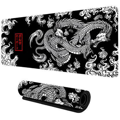 Japanese Dragon Large Gaming Mousepad XXL – Speed Desk Mat for Gamers and Anime Fans