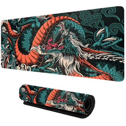 Japanese Dragon Large Gaming Mousepad XXL – Speed Desk Mat for Gamers and Anime Fans