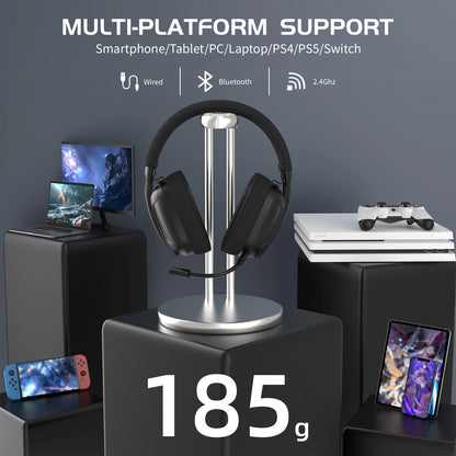 Attack Shark L80 Tri-Mode Gaming Headset – 5.1 Hi-Fi Stereo Surround Sound, Lightweight, Pluggable Microphone