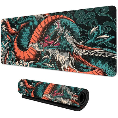 Japanese Dragon Large Gaming Mousepad XXL – Speed Desk Mat for Gamers and Anime Fans