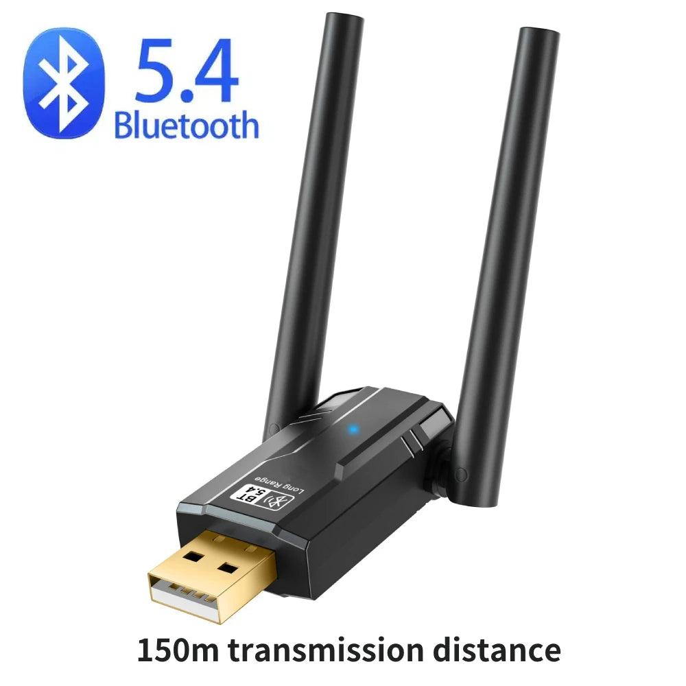 150m USB Bluetooth 5.4 Adapter – 5.3 Dongle for PC, Wireless Mouse, Keyboard, Music Audio Receiver/Transmitter