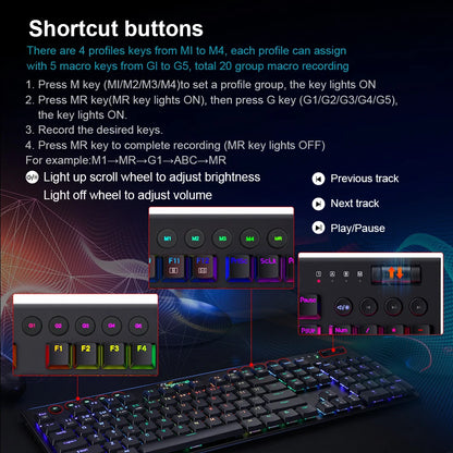 Redragon Horus K618 – 3-Mode Wireless Mechanical Gaming Keyboard