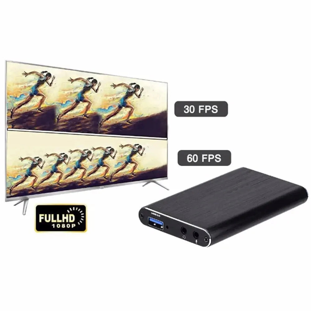 4K 1080p 60FPS HD Video Capture Card – USB 3.0 HDTV Camera Recorder for Live Streaming & Gameplay