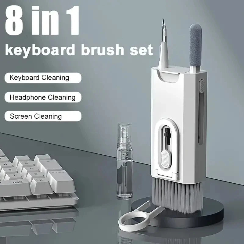 8-in-1 Cleaning Kit – Keyboard Cleaner Brush, Earphone Cleaning Pen, Keycap Puller, and Multipurpose Cleaning Tools