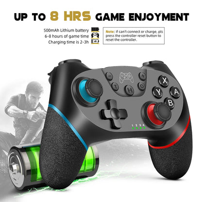 AceGamer Wireless Controller for Switch – Gamepad Compatible with PC, 6-Axis, Turbo, and Ergonomic Design