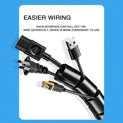 2M/1M Flexible Spiral Cable Wire Protector – Cable Organizer Tube Clip for Computer Cord Management (16/10mm)