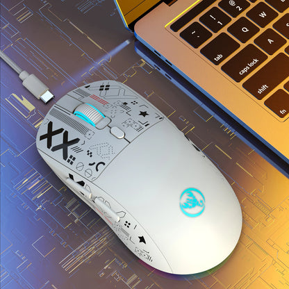 HXSJ T90 Silent Wireless Gaming Mouse – RGB Backlit, 3 Modes, Ergonomic Design, Rechargeable