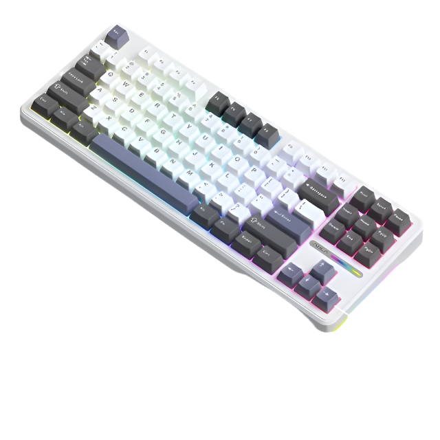 AULA F87 Pro Mechanical Keyboard 2.4g/Usb/Bluetooth Tri Mode Wireless 87 Key Rgb Pbt Gasket 5 Layer Silencing Full Key No Impact