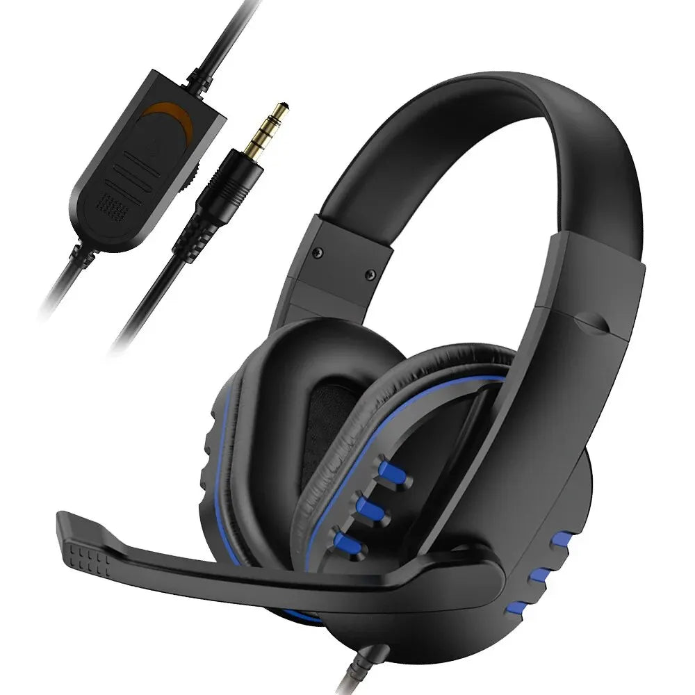 Wired Gaming Headset with Microphone for PS4, PC, and More - 3.5mm Earphones for Music & Gaming