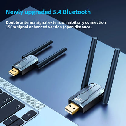 150m USB Bluetooth 5.4 Adapter – 5.3 Dongle for PC, Wireless Mouse, Keyboard, Music Audio Receiver/Transmitter