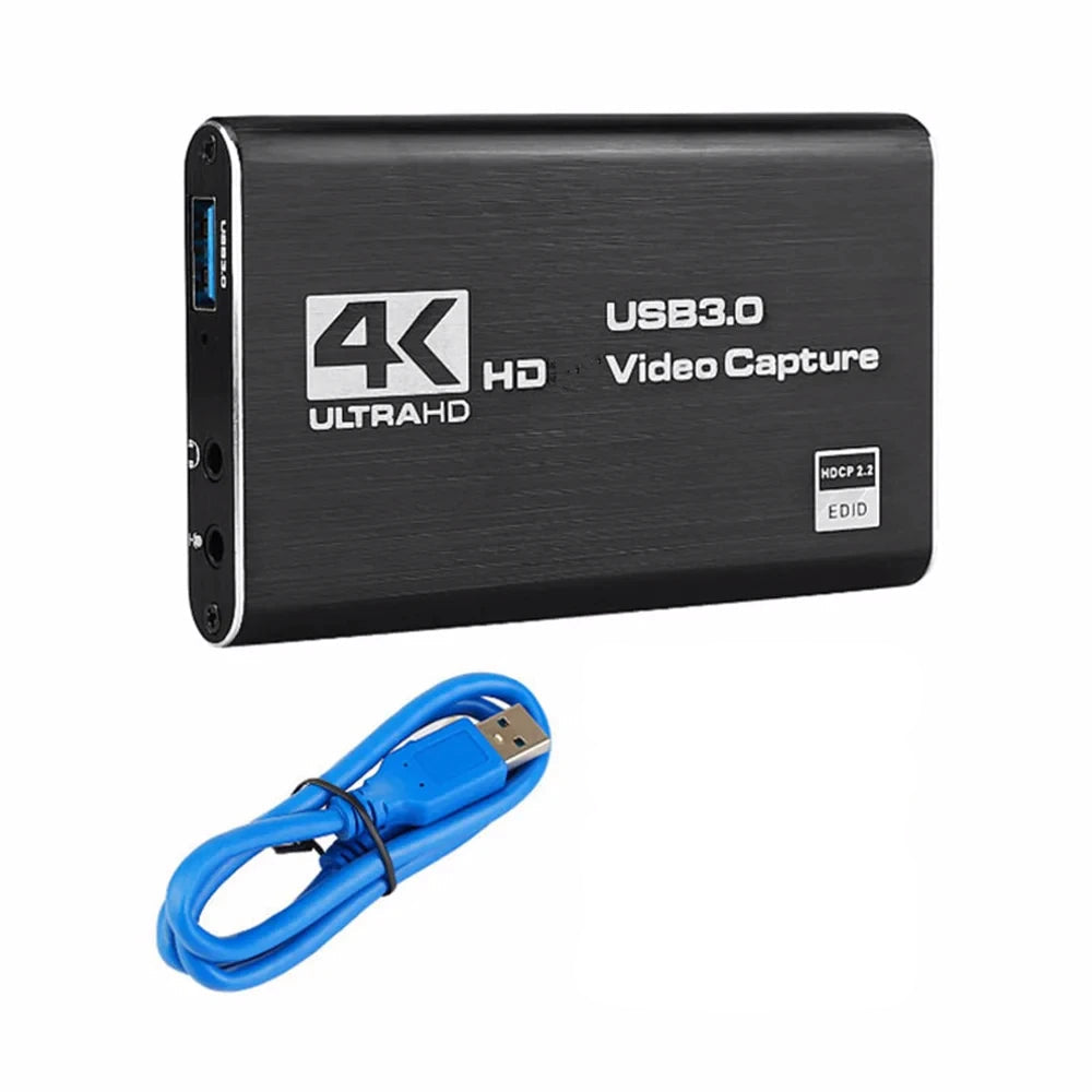 4K 1080p 60FPS HD Video Capture Card – USB 3.0 HDTV Camera Recorder for Live Streaming & Gameplay