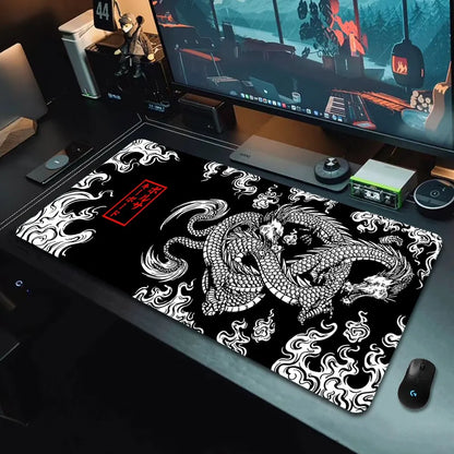 Japanese Dragon Large Gaming Mousepad XXL – Speed Desk Mat for Gamers and Anime Fans