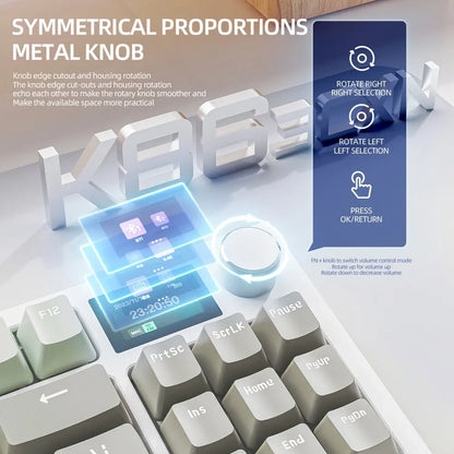 K86 Wireless Hot-Swappable Mechanical Keyboard with Bluetooth/2.4G, Display Screen, and Volume Rotary Button – Perfect for Gaming and Work